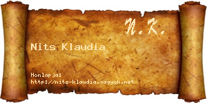 Nits Klaudia névjegykártya