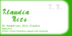 klaudia nits business card